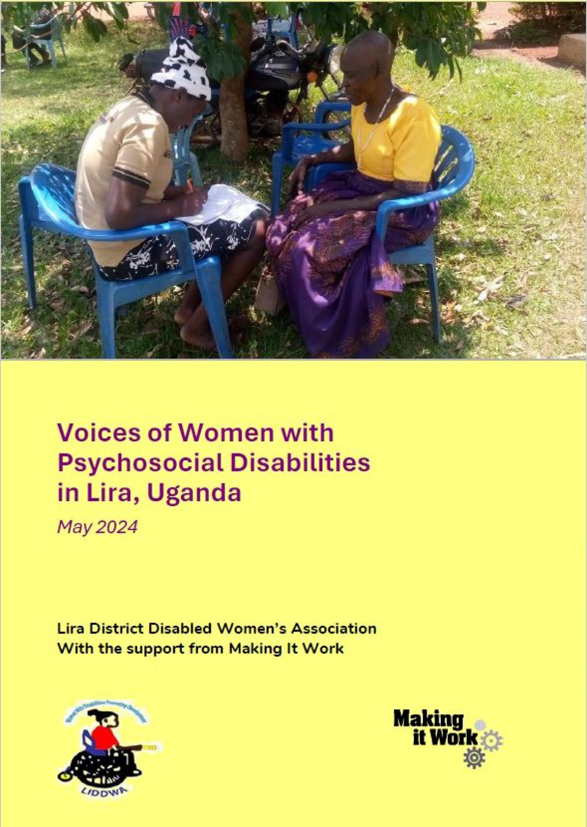 Cover of the LIDDWA report Voices of Women with psychosocial disabilities 