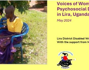 Couverture du rapport de la LIDDWA Voices of Women with psychosocial disabilities (Paroles de femmes avec un handicap psychosocial) 